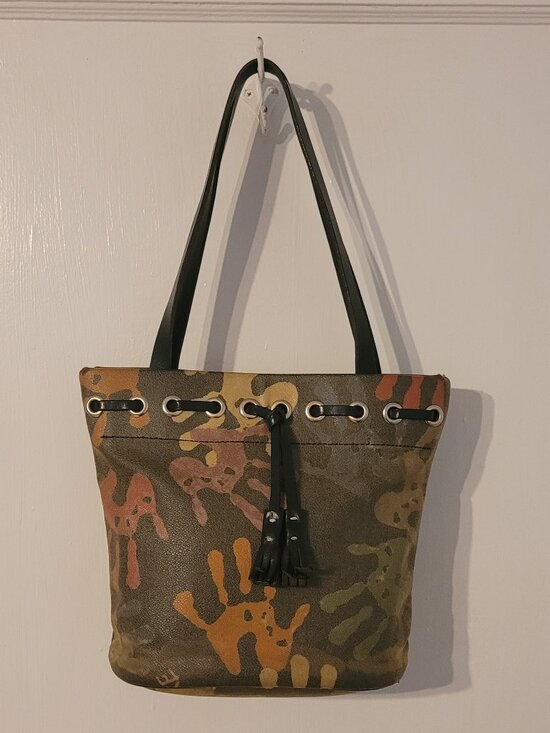 Dooney & Bourke Handbags - Vintage Limited Edition Dooney & Bourke Mini Bucket Bag Multicolor Handprint